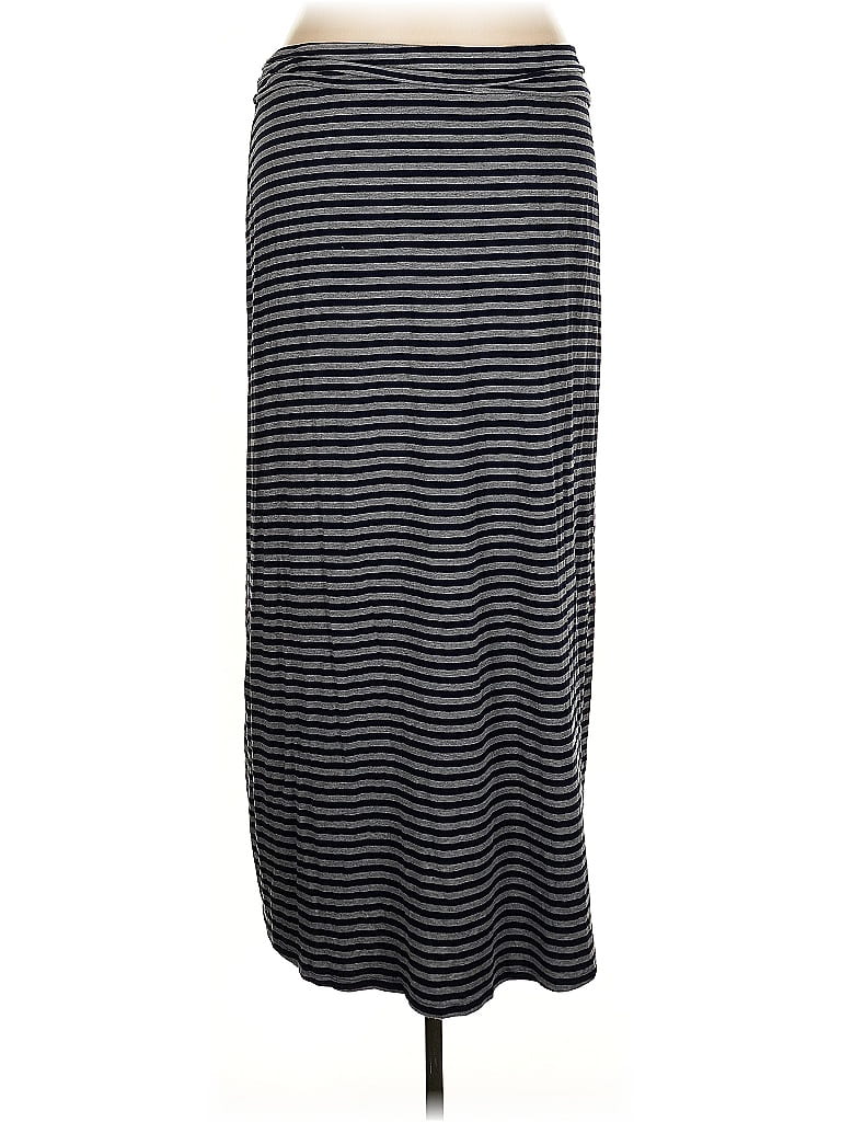 Leyla Stripes Gray Casual Skirt Size 3X - photo 1