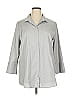 Habitat Gray 3/4 Sleeve Button-Down Shirt Size XL - photo 1