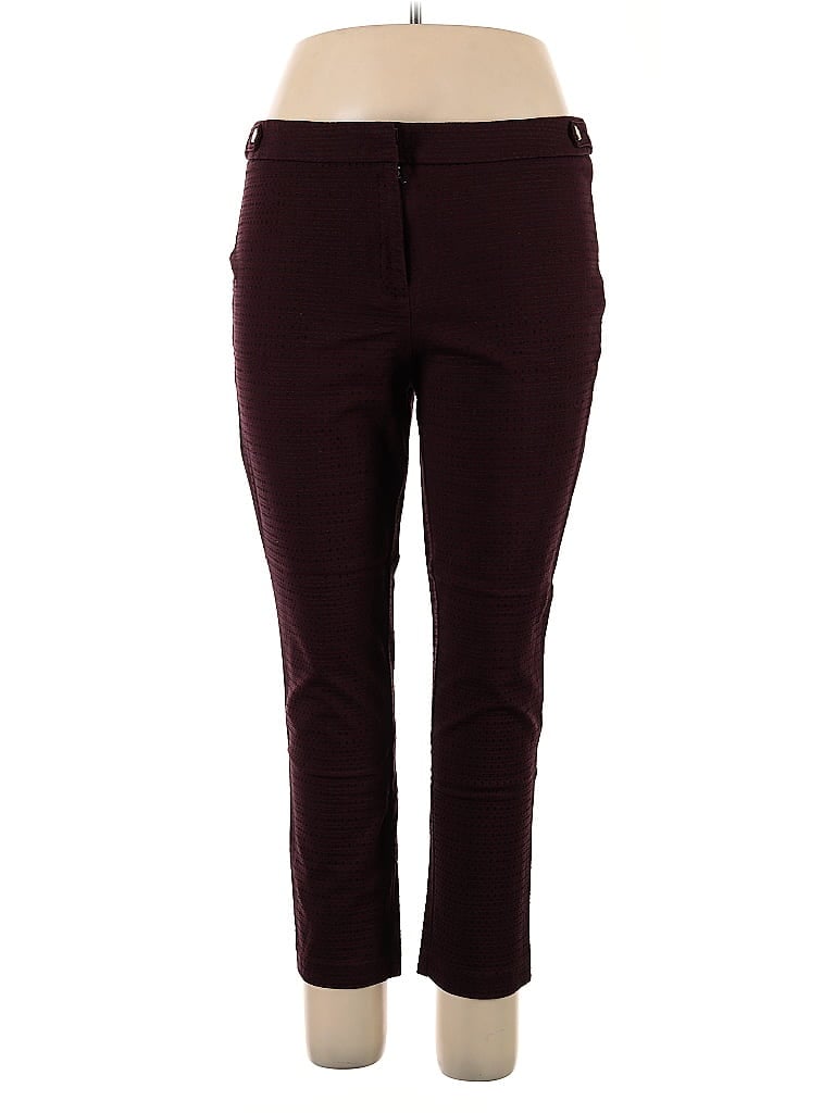 Pre-owned Anne Klein Casual Pants In Burgundy