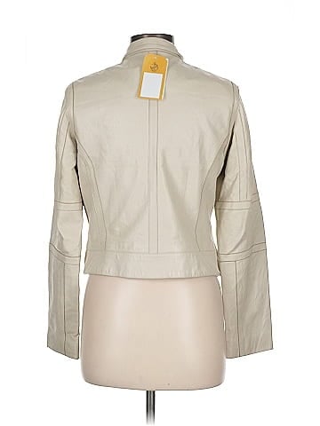 Wilsons Leather Beige Leather Jacket with Zipper (view 2)