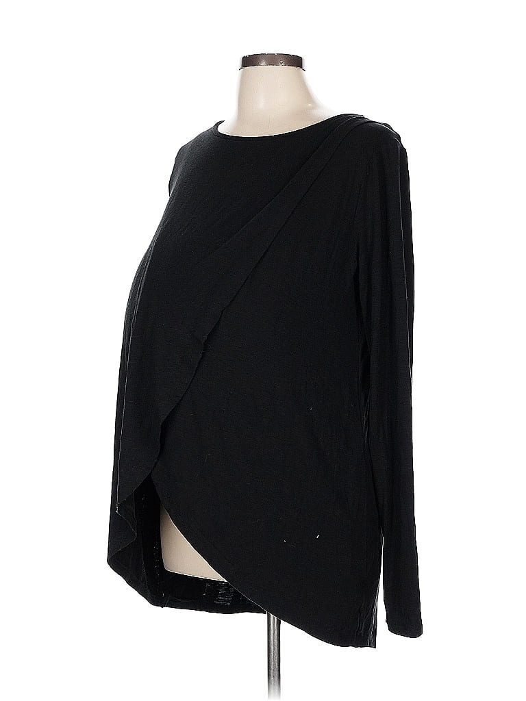 Isabel Maternity Black Long Sleeve Top Size L - photo 1