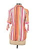 Unique Spectrum Stripes Pink Orange 3/4 Sleeve Blouse Size S - photo 2