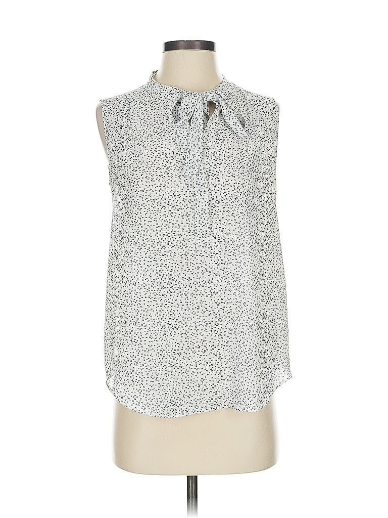Pre-owned Ann Taylor Factory Sleeveless Blouse In Silver