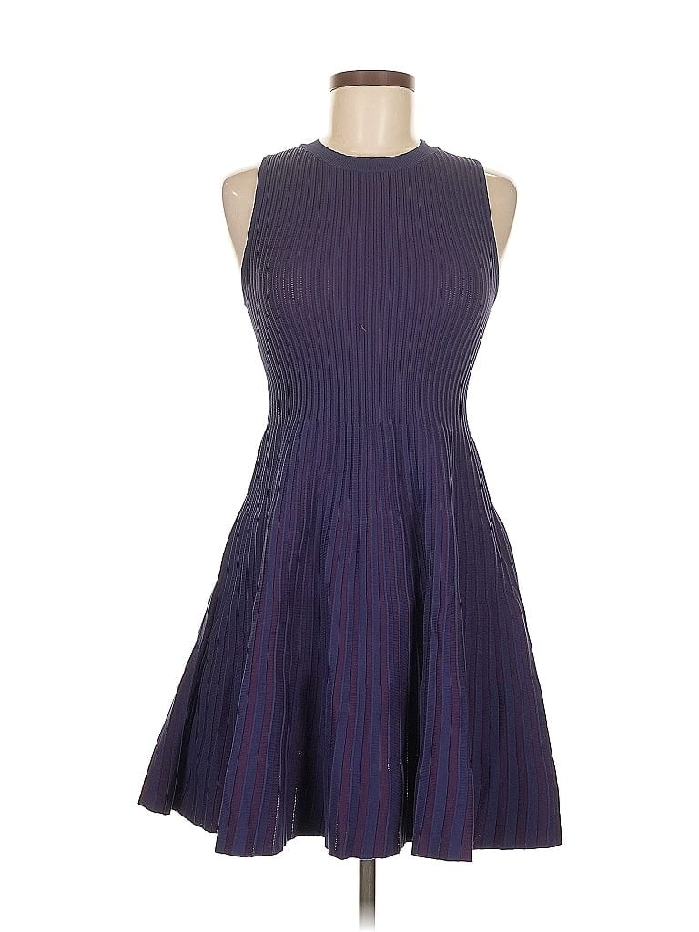 Scoop Solid Purple Casual Dress Size 8 - photo 1