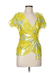 Tanya Taylor Short Sleeve Silk Top