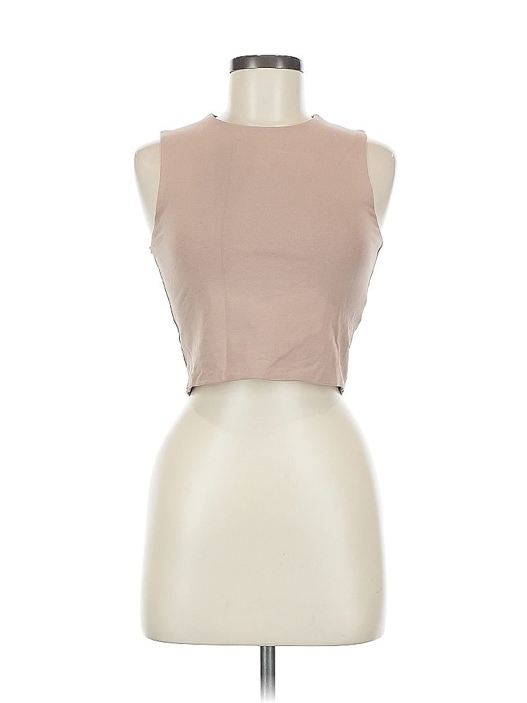 Click to view more detailed imagery on our partner's website Pre-owned Zara Sleeveless Top Tan Halter Neckline Tops In Brown