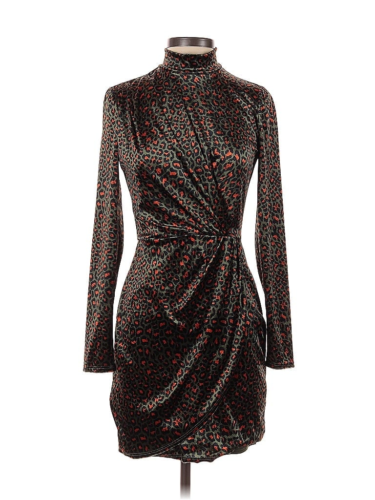 Black Halo Metallic Black Brown Cocktail Dress Size 0 - photo 1