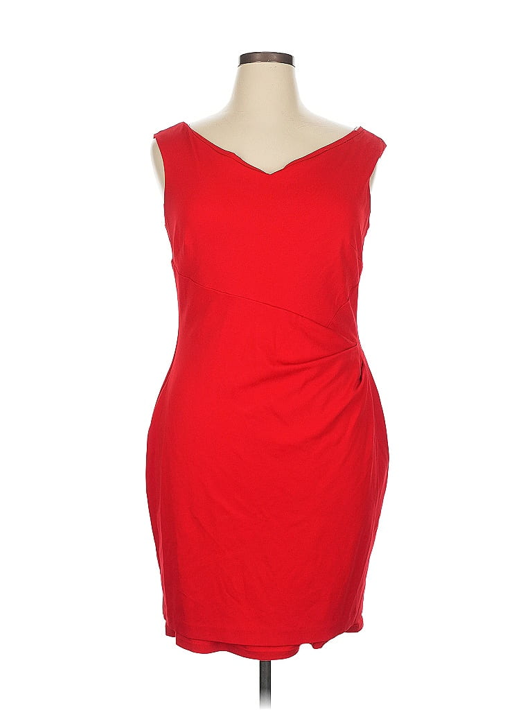 Ralph Lauren Women's Long Sleeve V Neck Above The Knee Sheath Cocktail Dress Red Size 6 Petite