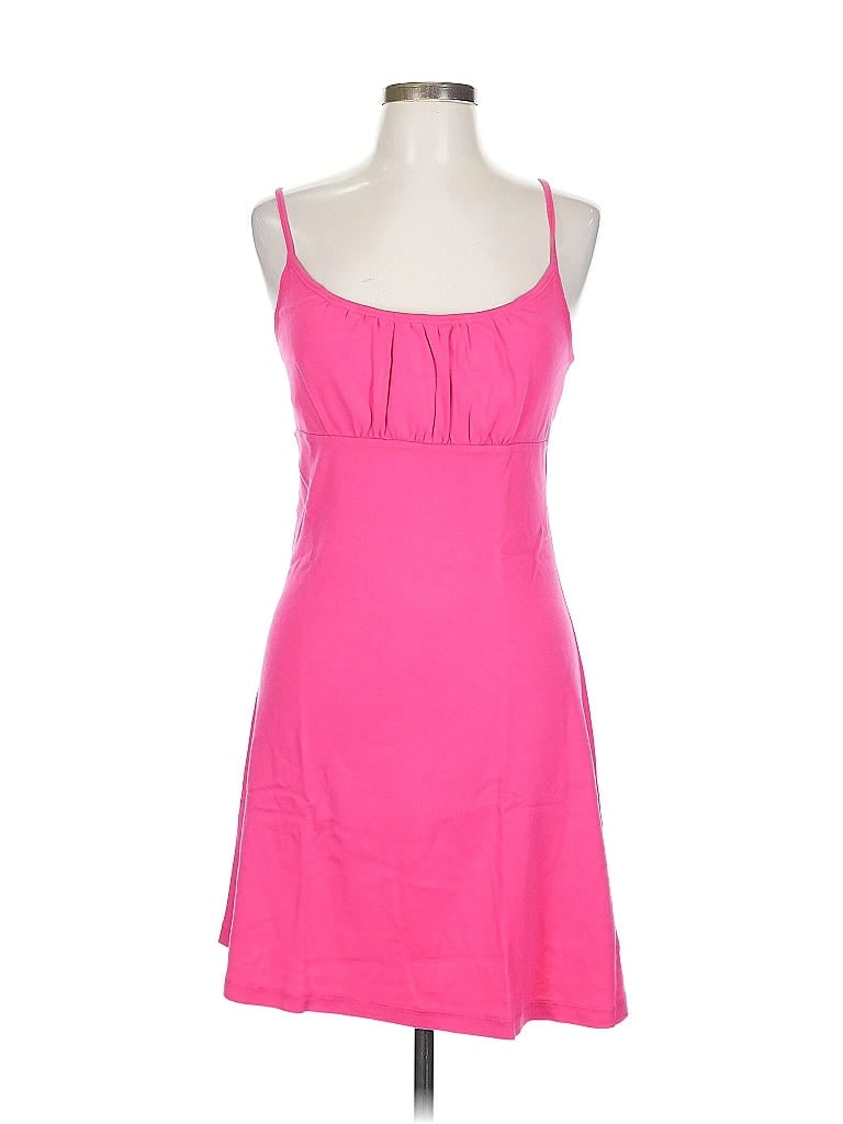Three Dots 100% Cotton Solid Pink Casual Dress Size L - photo 1