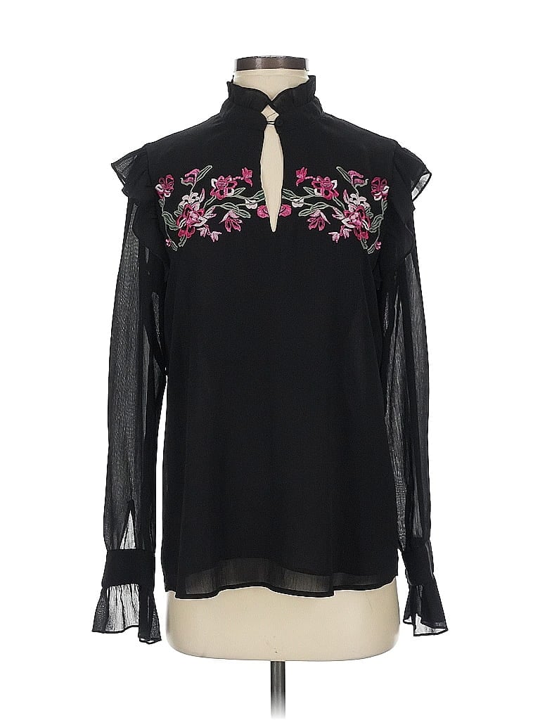 Pre-owned Amaryllis Long Sleeve Blouse In Black