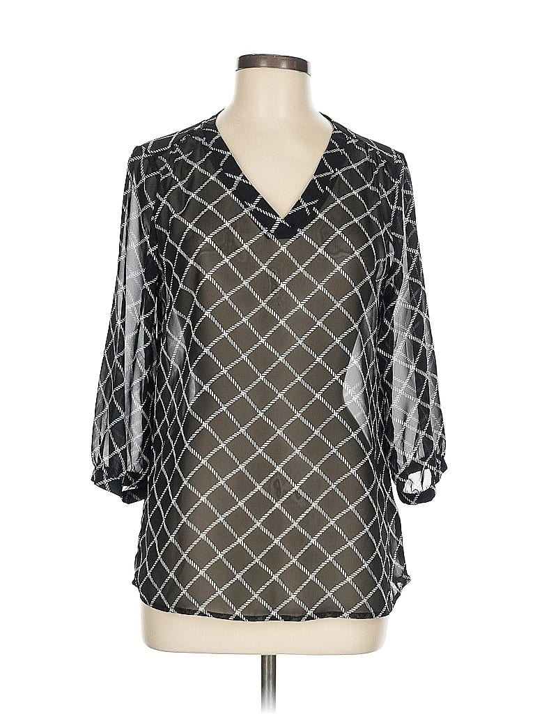 Pre-owned Old Navy 3/4 Sleeve Blouse In Black