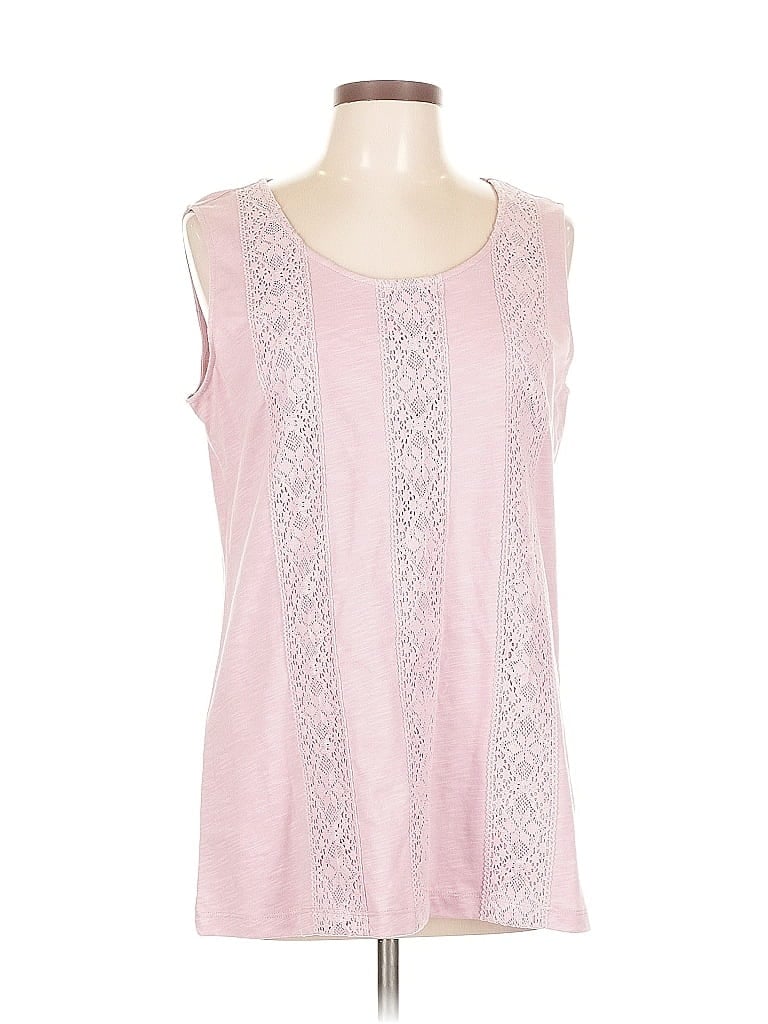 Christopher & Banks 100% Cotton Pink Sleeveless Blouse Size L - photo 1