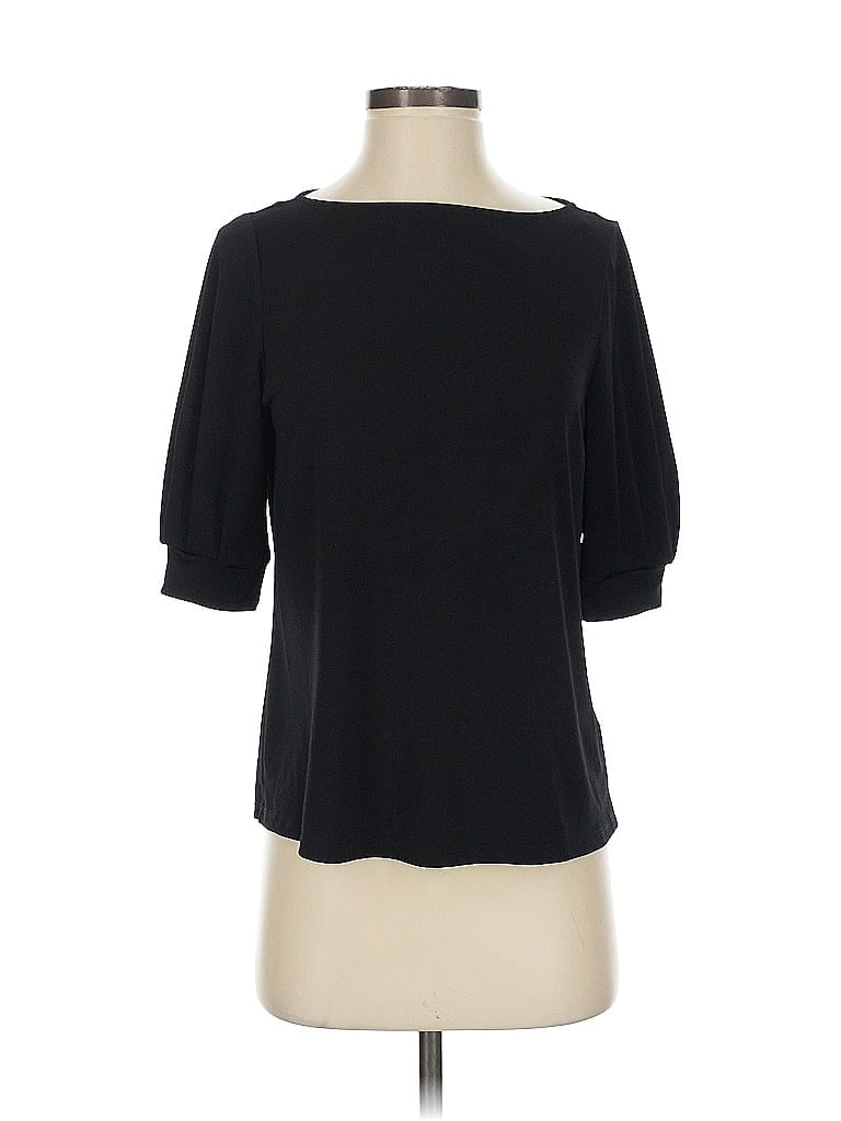 Pre-owned H&m 3/4 Sleeve Top Black Boatneck Tops