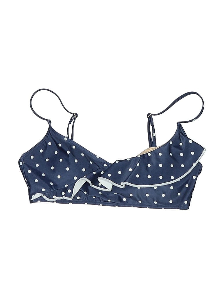 Pre-owned Summersalt Swimsuit Top Blue Polka Dots Pattern Swimwear
