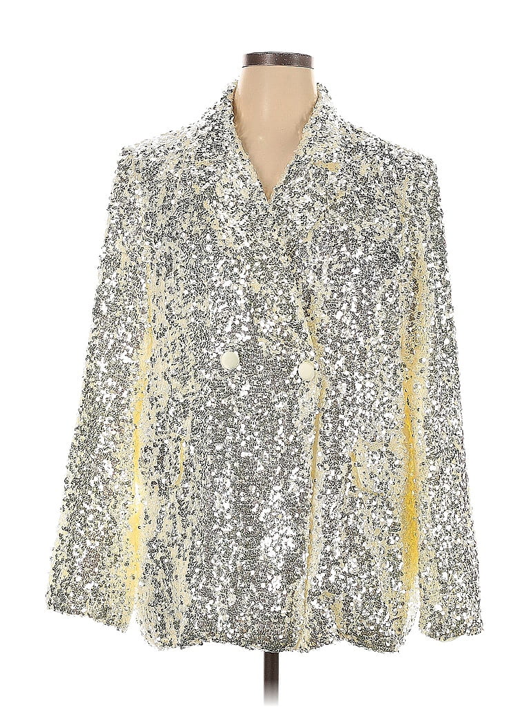 Akira 100% Polyester Silver Blazer Size 1X - photo 1