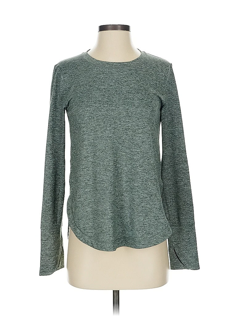 Pre-owned Athleta Long Sleeve T-shirt In Green