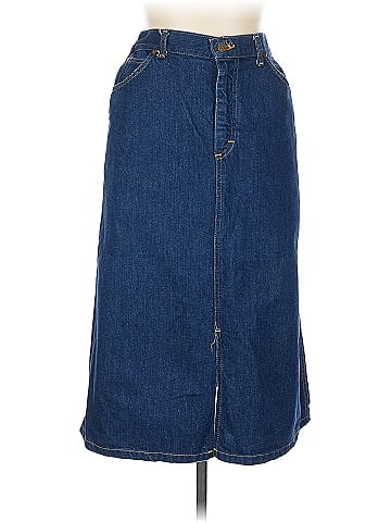Lee Blue Denim Skirt with Slit (view 1)