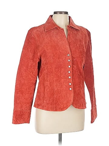 Christopher & Banks Red Suede Buttoned Jacket Classic (view 1)