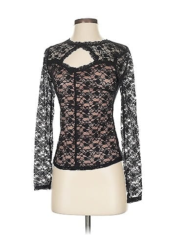 Sofia by Sofia Vergara Black Lace Delicate Top (view 1)