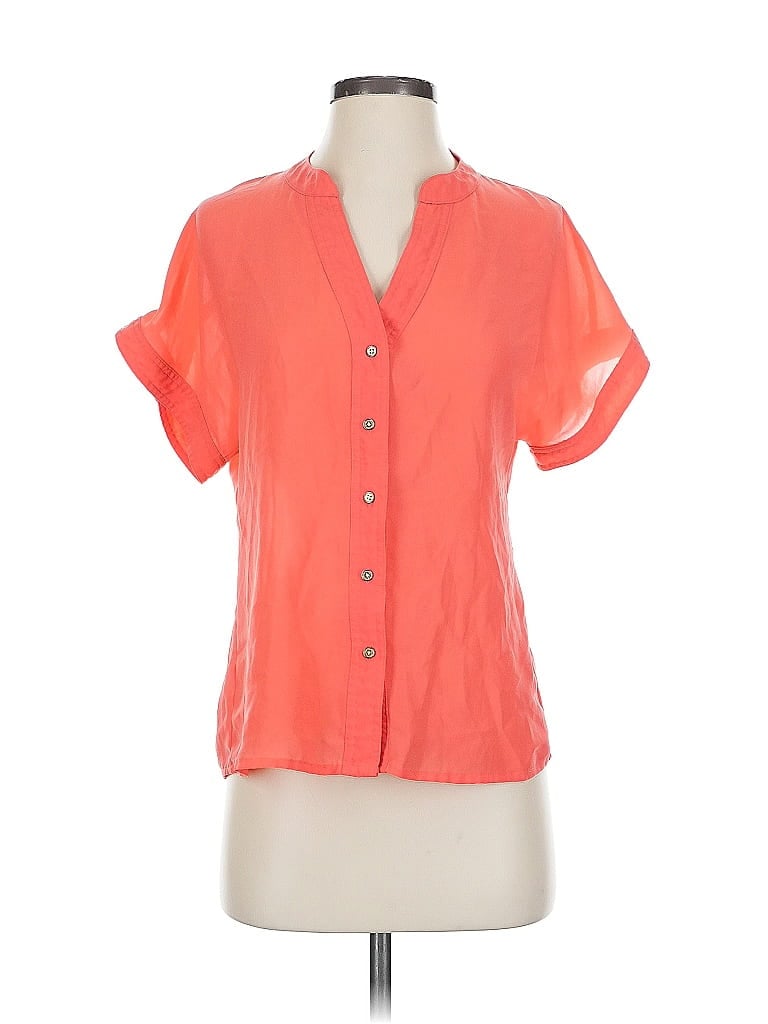 Pre-owned Banana Republic Factory Store Short Sleeve Blouse In Pink