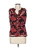 Tess 100% Silk Red Sleeveless Silk Top Size 10 - photo 1