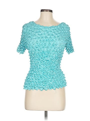 f.c Vibrant Blue Crinkle Textured Top (view 1)