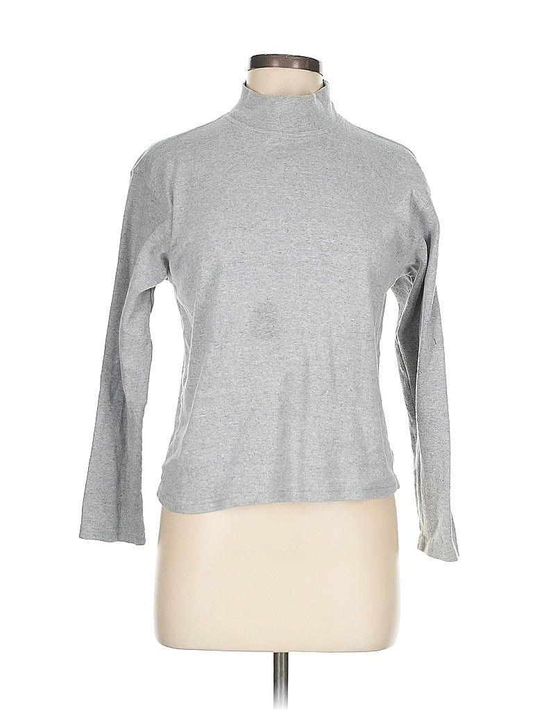 Pre-owned Lizwear By Liz Claiborne Turtleneck Sweater In Gray