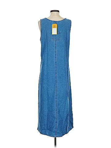 Casual Corner Annex Blue Embroidered Casual Denim Dress (view 2)