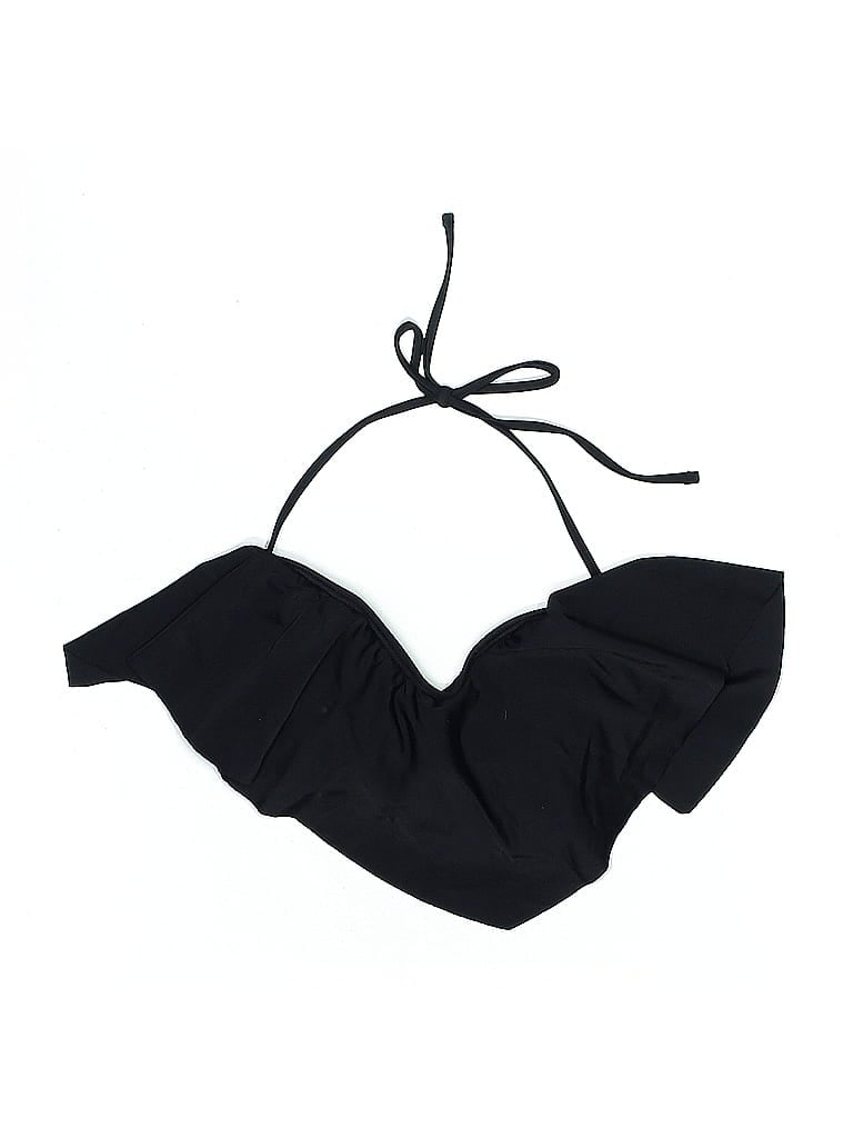 Pre-owned Assorted Brands Swimsuit Top Black Solid Pattern Swimwear