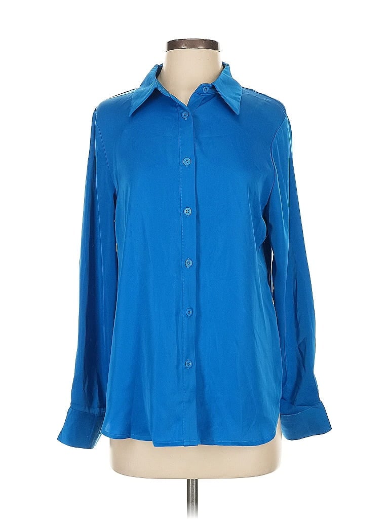 BTFBM Blue Long Sleeve Blouse Size S - photo 1