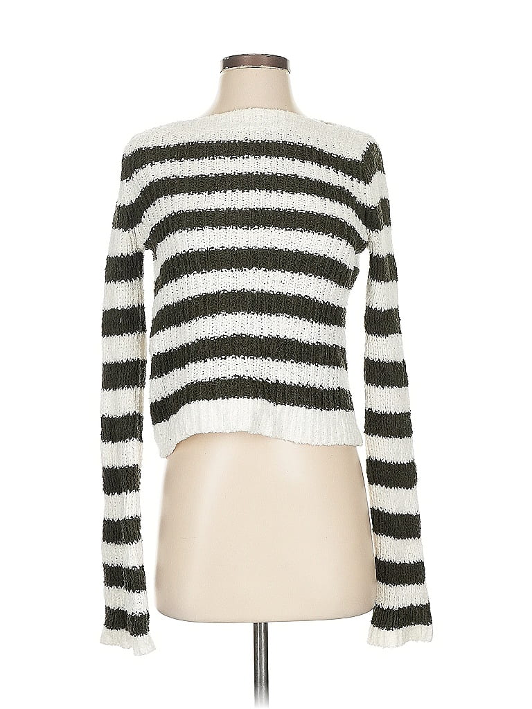 W by Worth Stripes White Pullover Sweater Size S - photo 1