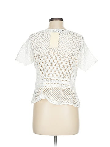 Assorted Brands White Crochet Cardigan with Buttons (view 2)