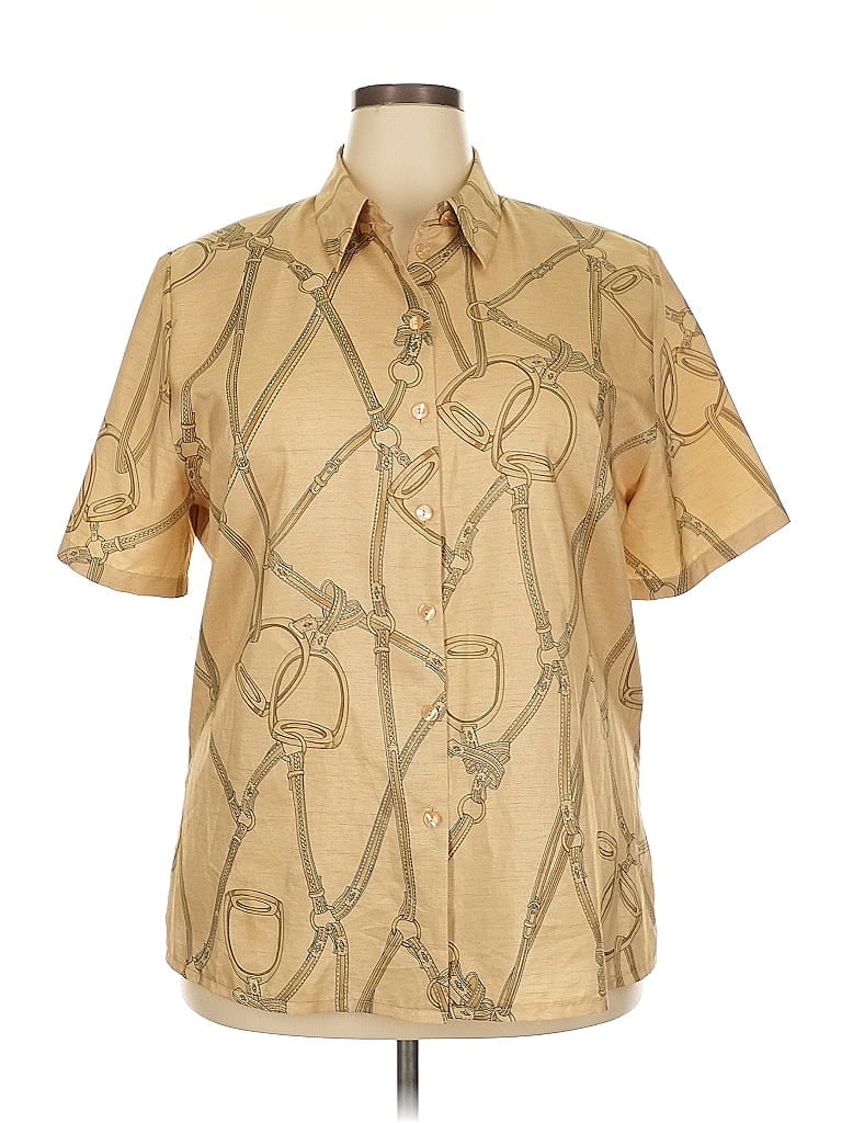 Pre-owned Basler Short Sleeve Blouse In Gold