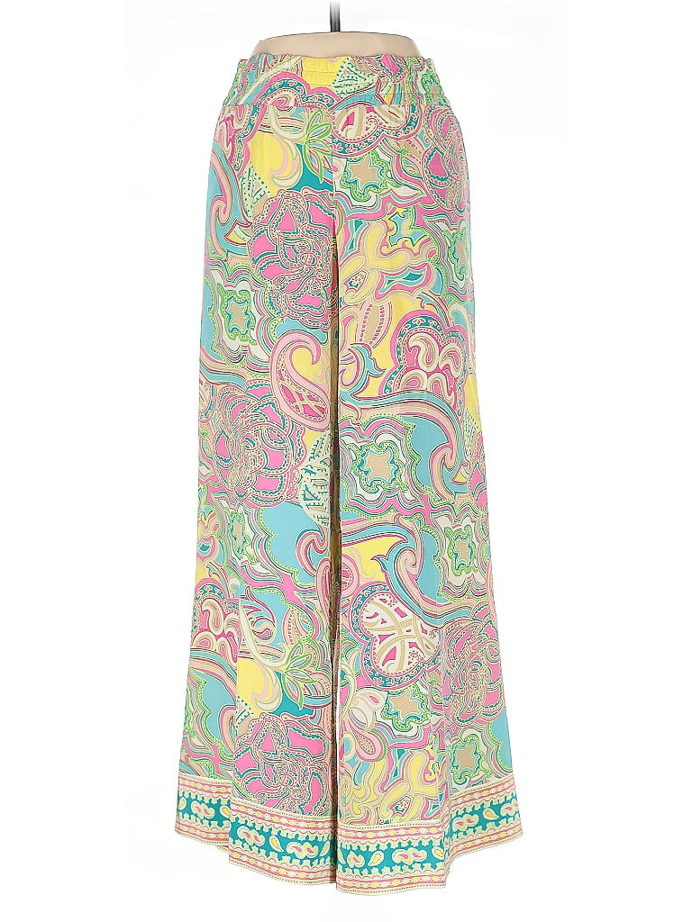 LILLY & VAN YELLOW PAISLEY MULTI-COLOR A-LINE SKIRT SIZE LARGE