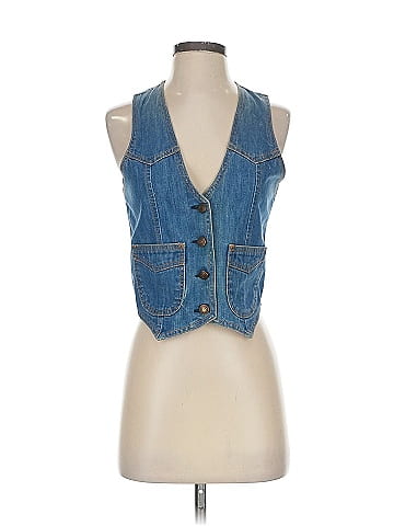 Saints & Mortals Classic Blue Denim Button Vest (view 1)