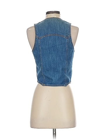 Saints & Mortals Classic Blue Denim Button Vest (view 2)