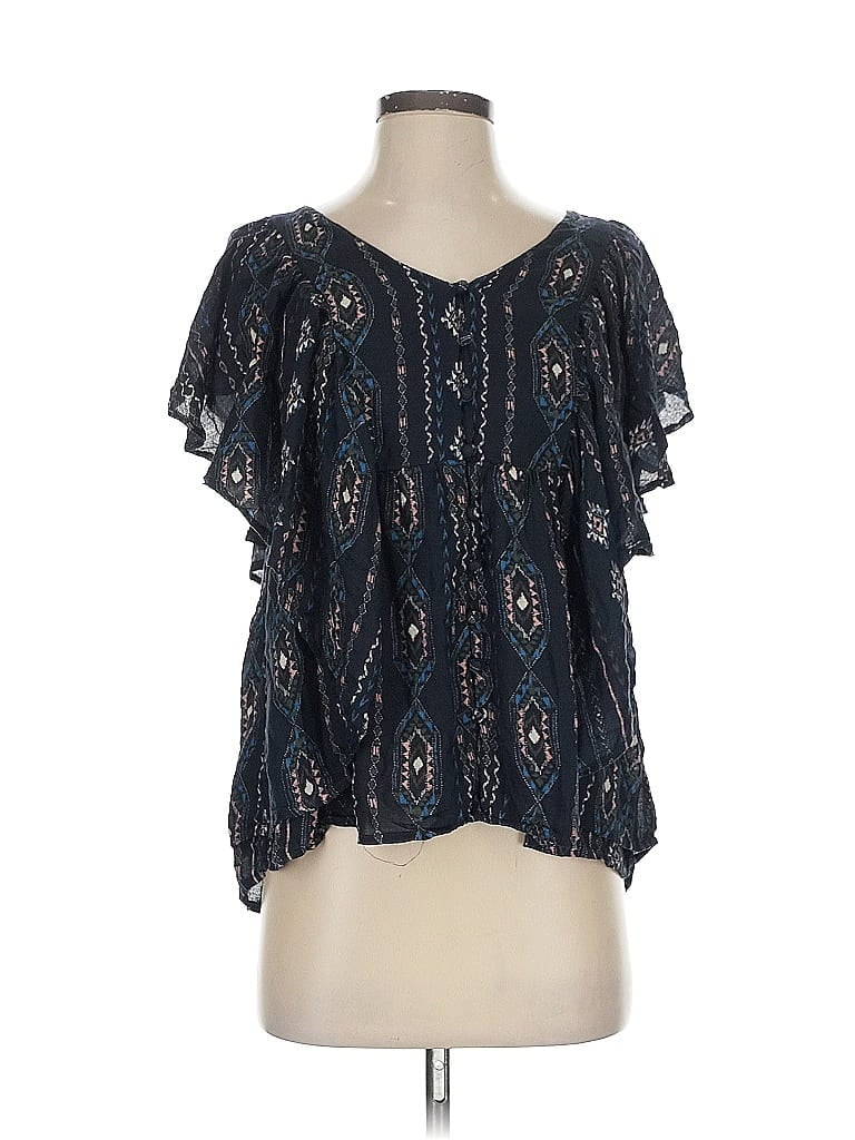 Haute Hippie 100% Modal Blue Short Sleeve Blouse Size S - photo 1