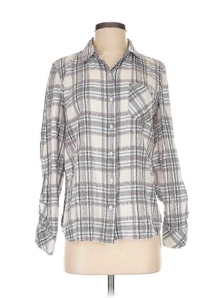 Pre-owned Tommy Hilfiger Long Sleeve Button Down Shirt In Gray