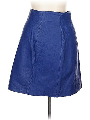 Wilsons Leather 1990s Blue Leather Skirt by Wilsons (view 1)