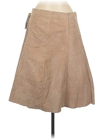 Daisy Fuentes Charming Tan A-Line Suede Skirt (view 2)