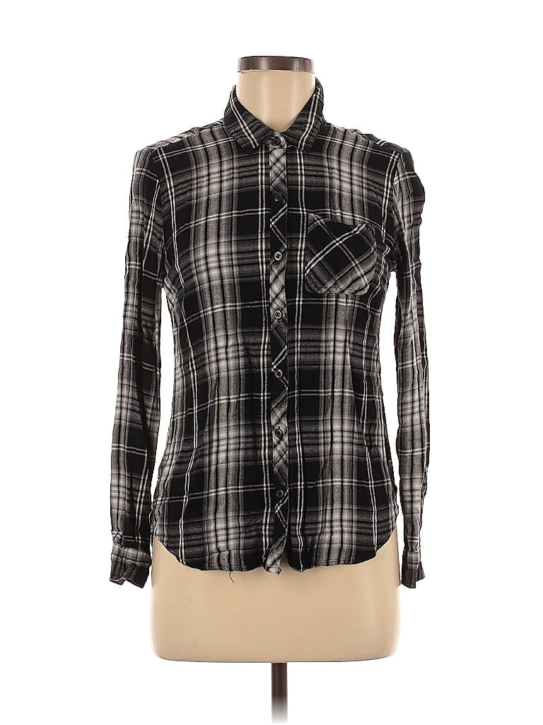 Pre-owned Eddie Bauer Long Sleeve Button Down Shirt In Black