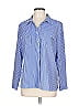 Notations Stripes Blue Long Sleeve Blouse Size L - photo 1