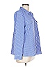 Notations Stripes Blue Long Sleeve Blouse Size L - photo 4