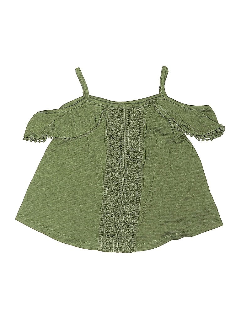 Pre-owned Mudd Kids' Tank Top Green Cold Shoulder Neckline Tops