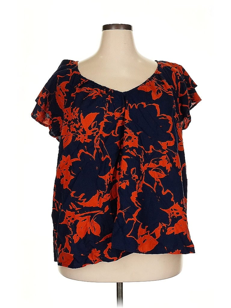 Terra & Sky Orange Short Sleeve Blouse Size 3X - photo 1