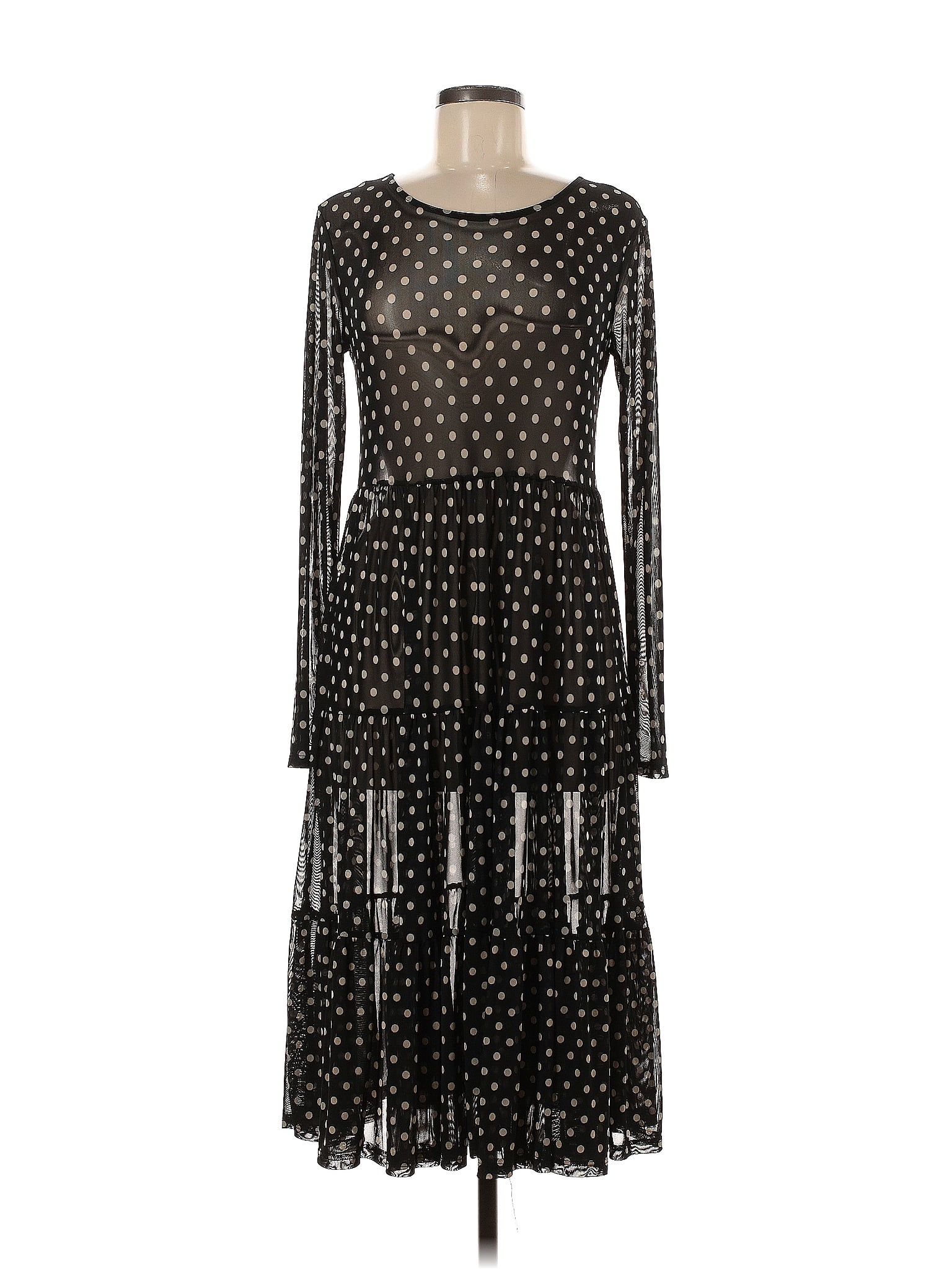 C established 1946 Polka Dots Black Casual Dress Size M