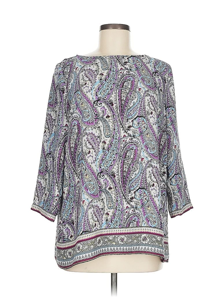 Click to view more detailed imagery on our partner's website Pre-owned Jjill 3/4 Sleeve Blouse In Purple