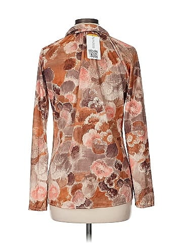 Starling Romantic Abstract Tan Long Blouse (view 2)