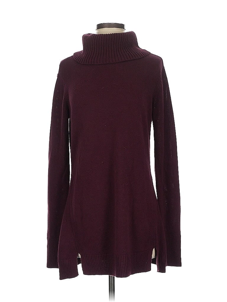 Pre-owned H By Halston Turtleneck Sweater In Burgundy