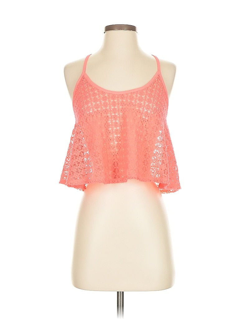 Pre-owned Victoria's Secret Pink Sleeveless Top Orange Halter Neckline Tops